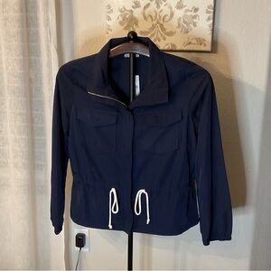 LOFT Navy Utility Jacket with Drawstring